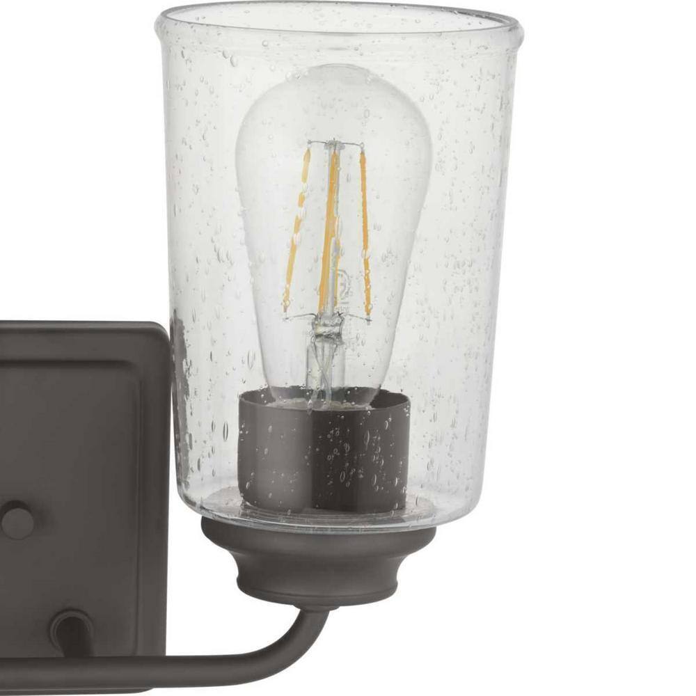 Hampton Bay Evangeline 13-5/8 in. 2-Light Modern Bronze Bathroom Vanity Light