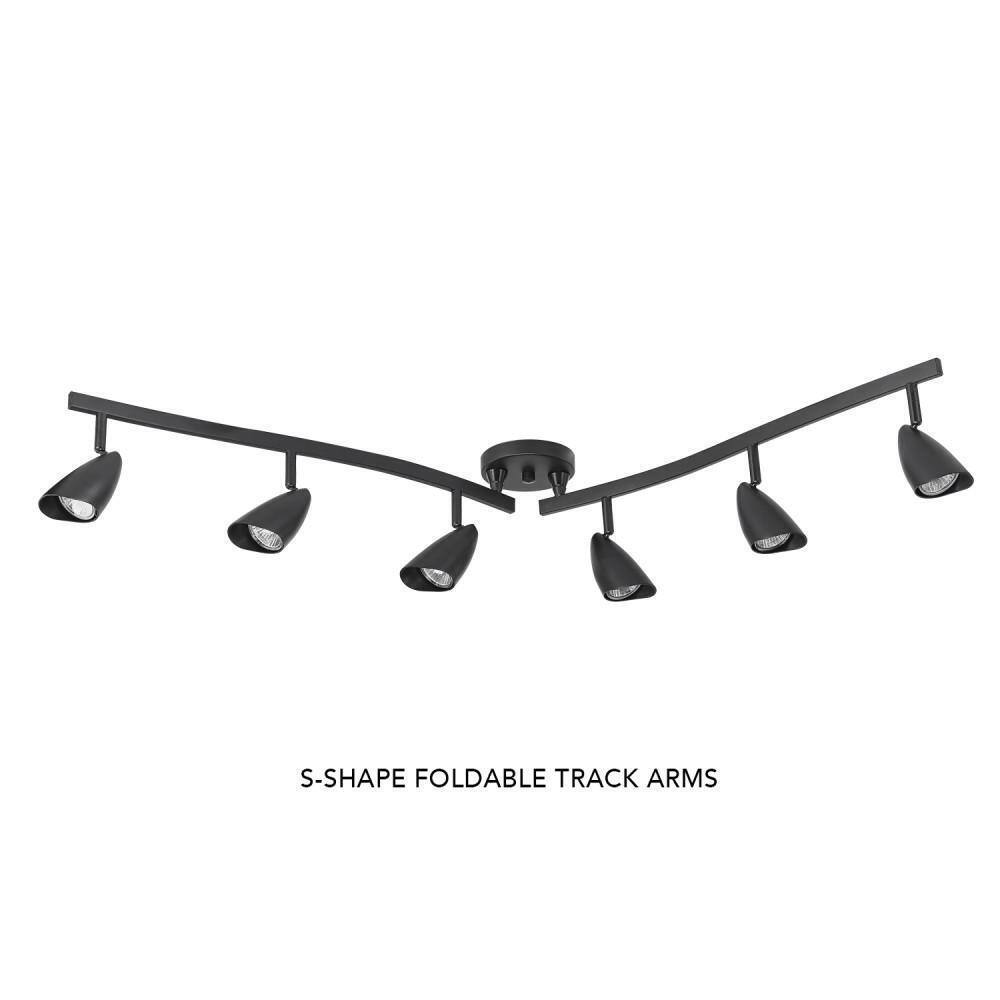 Globe Electric Grayson 4.4 ft. 6-Light Matte Black Halogen Track Lighting Kit