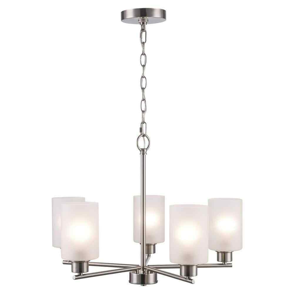 Monteaux Lighting Heath 5-Light Brushed Nickel Chandelier Light Fixture
