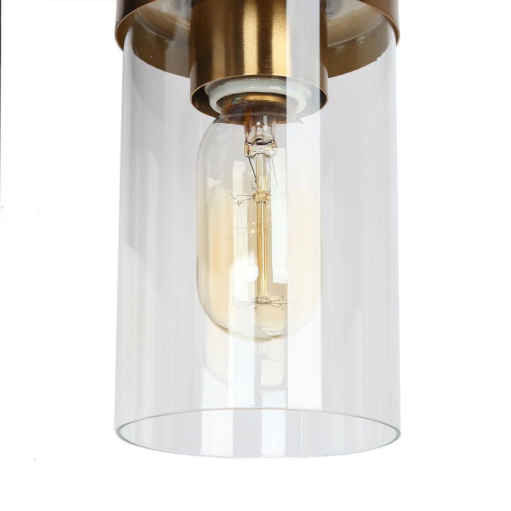 Zevni Black Vanity Light for Bathroom Modern Gold Wall Light Clear Glass Shades
