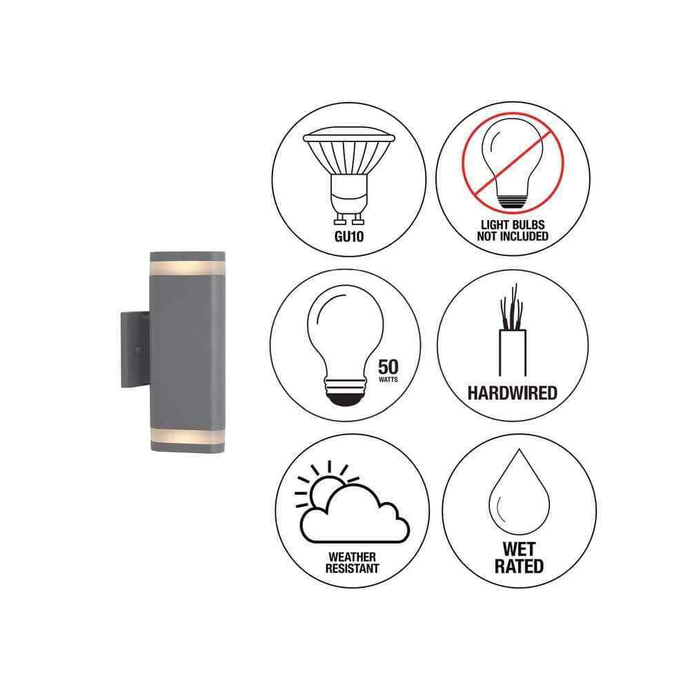Artika Scintilly Gray Modern Outdoor Hardwired Light Wall Lantern Sconce