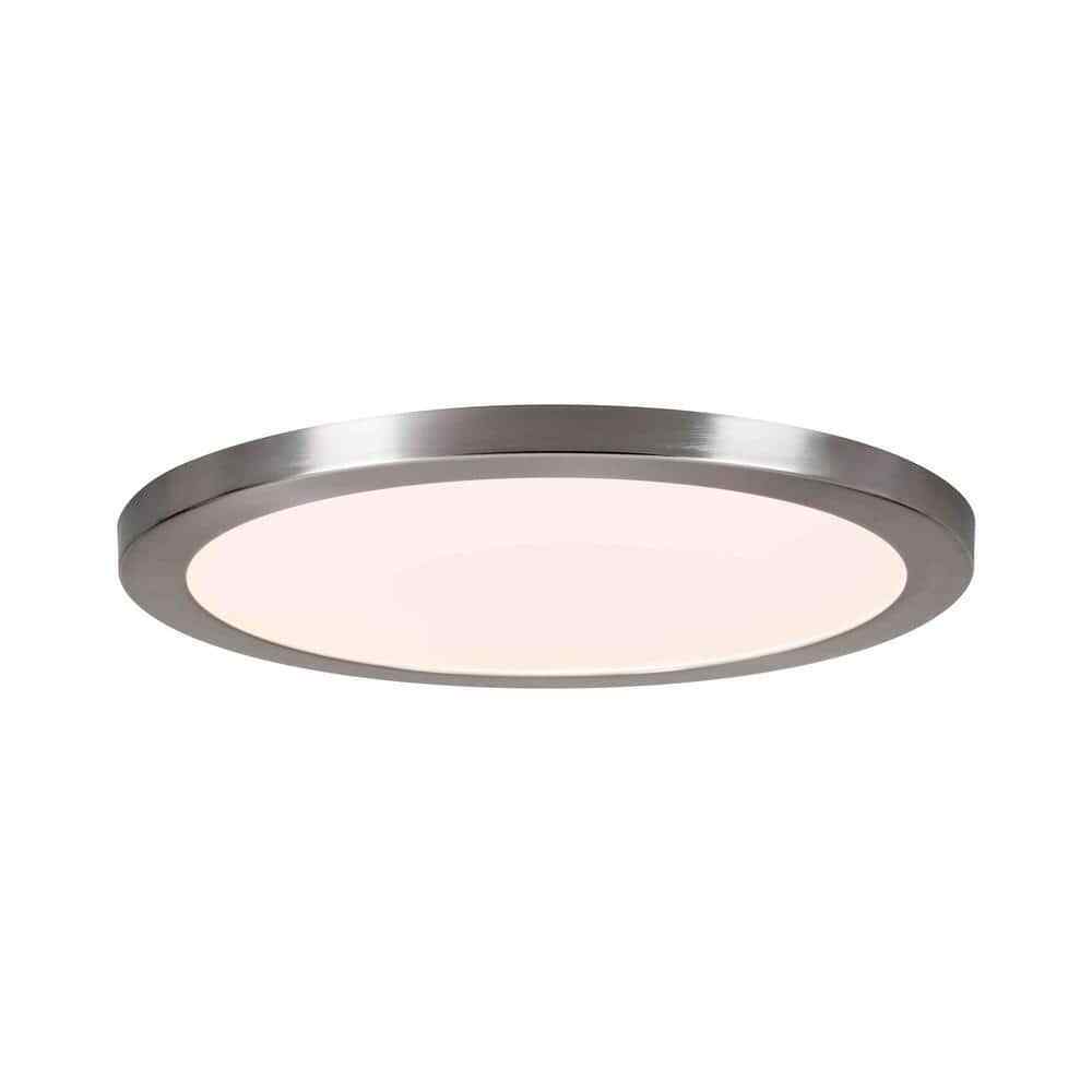 Commercial Electric 19" Ultra-Low Profile LED Flush Mount Brushed Nickel 2-Pack