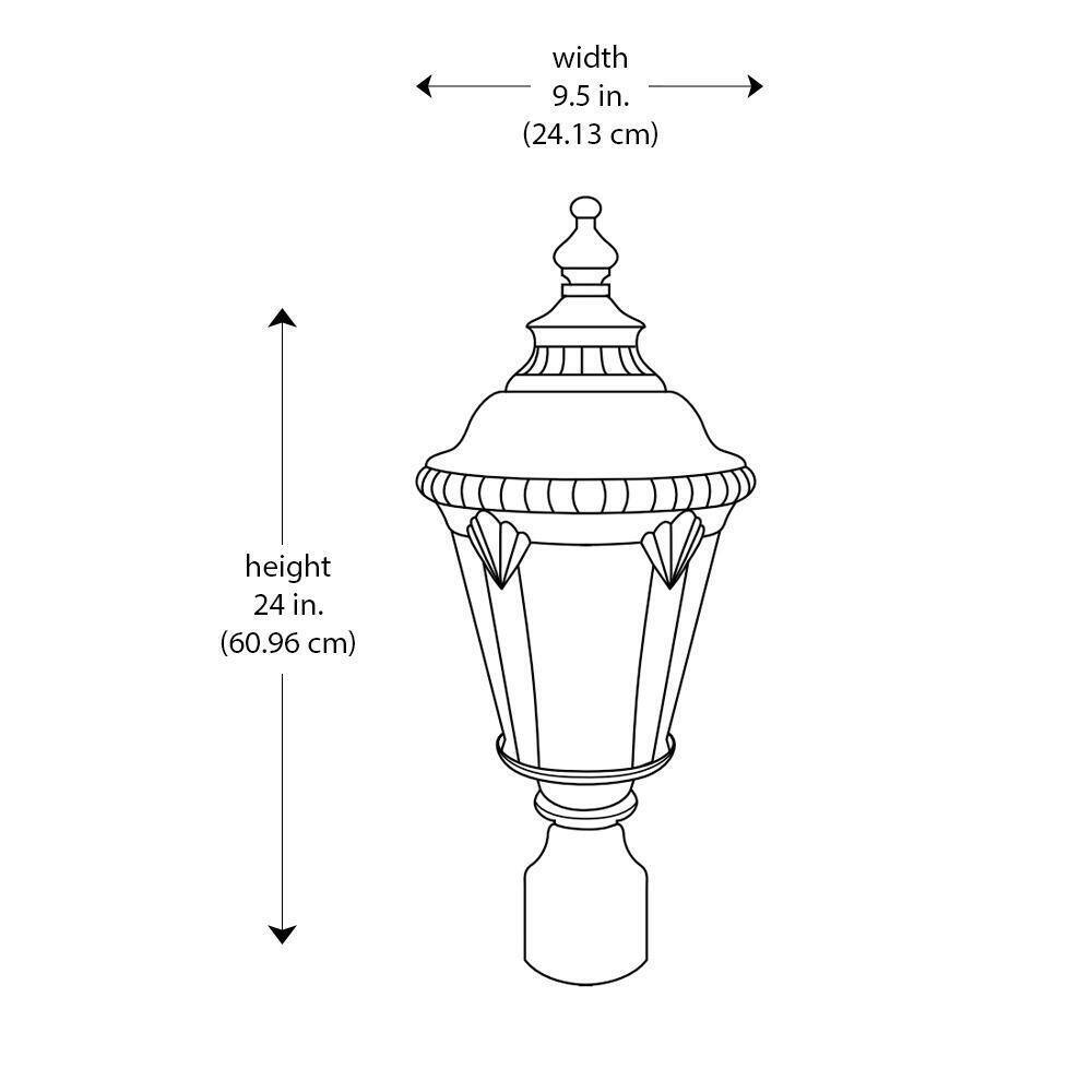 Bel Air Lighting Commons 3-Light Black Outdoor Lamp Post Light Fixture