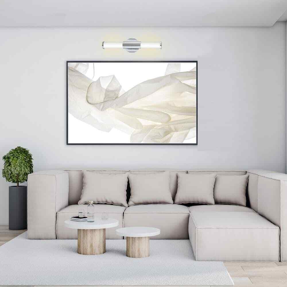 Eglo Palmera Chrome LED Bathroom Vanity Light with Etched Glass Shades
