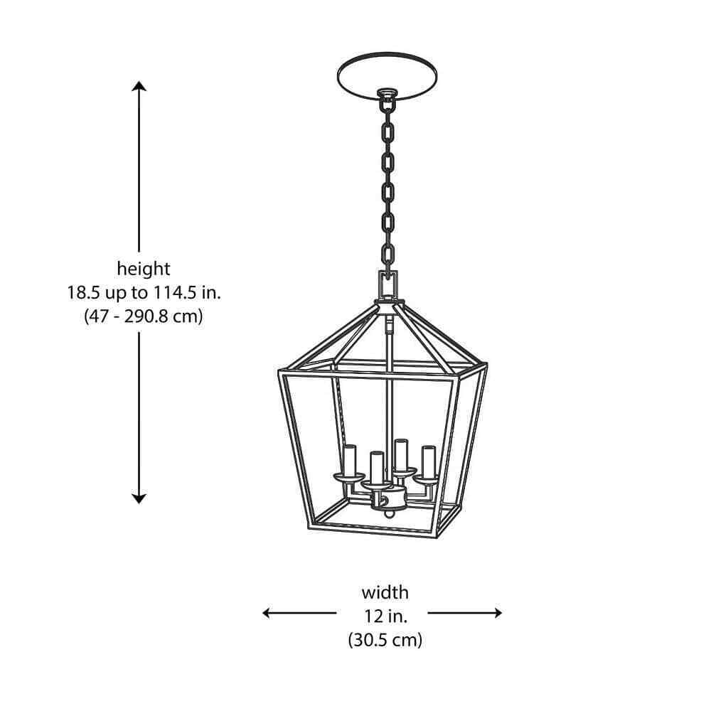 Bel Air Lighting Lacey 4-Light Black and Chrome Pendant Light Fixture