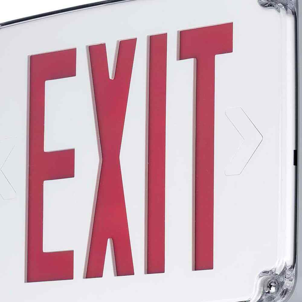 Progress Lighting 120-Volt White Integrated LED Exit Sign PETPE-UR-30