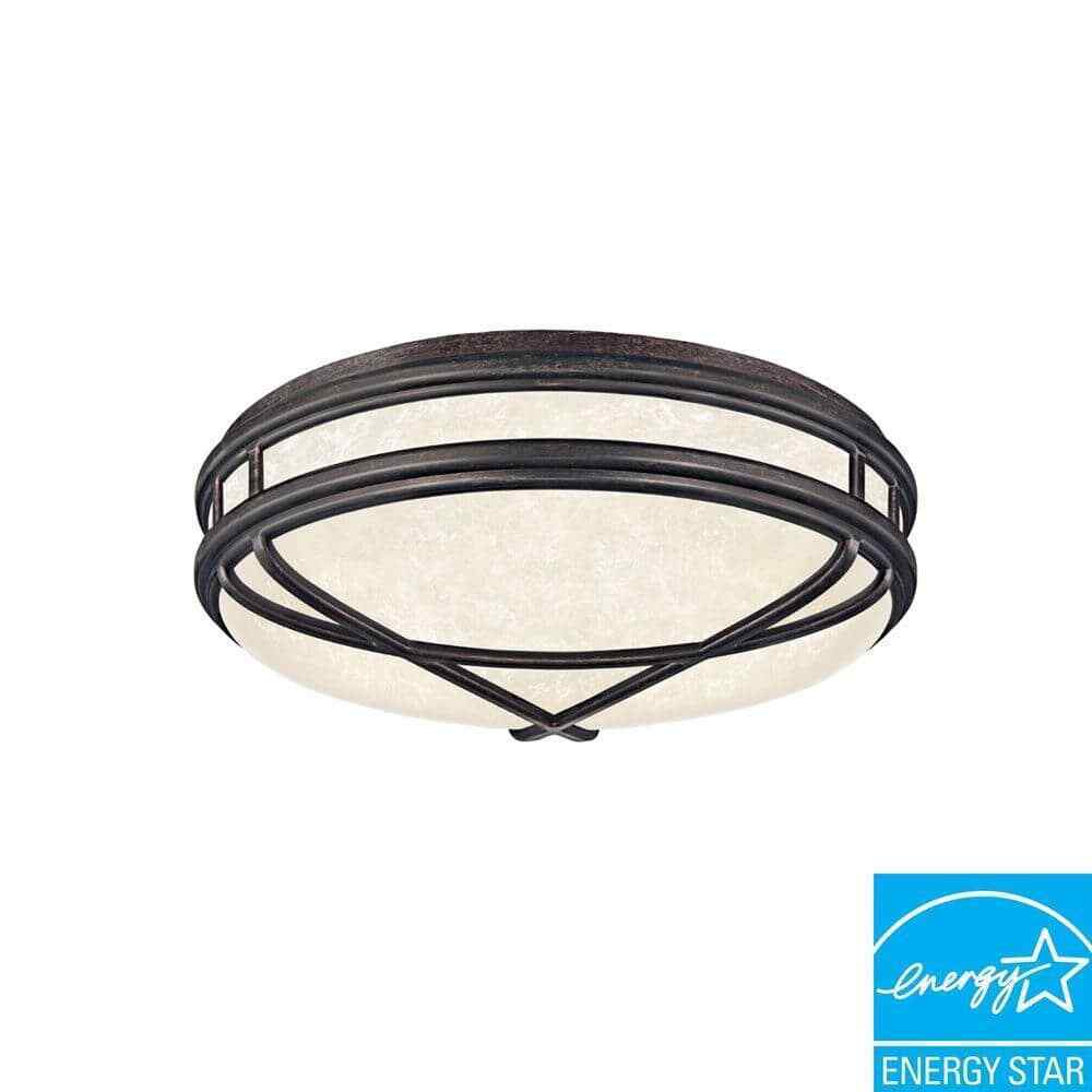 Hampton Bay Regency 16 in. 2-Light Sienna Fluorescent Flush Mount HBF1129P-258