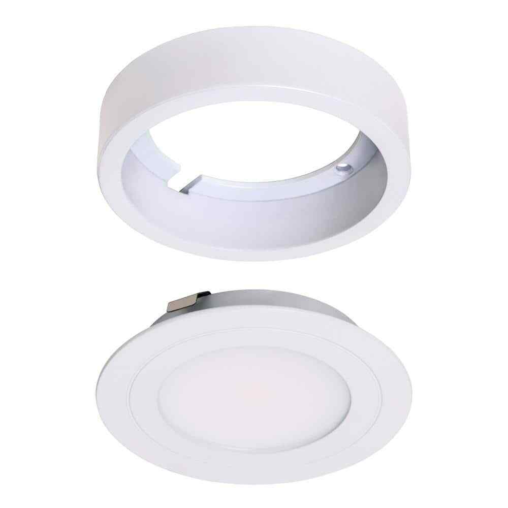 Armacost Lighting PureVue Dimmable Soft White LED Puck Light Matte White Finish