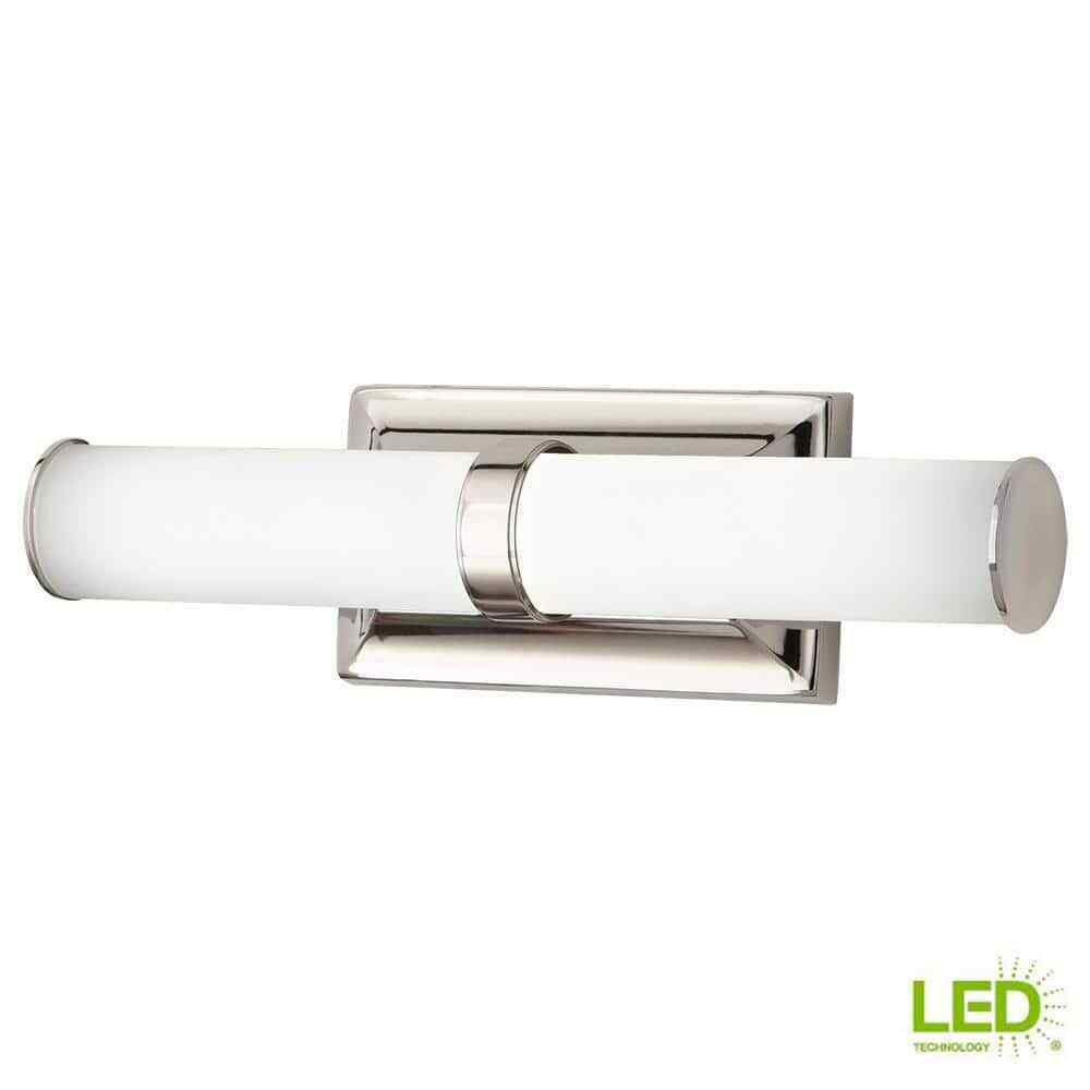 Home Decorators Rolande 60-Watt Equivalent Polished Nickel LED Vanity Light