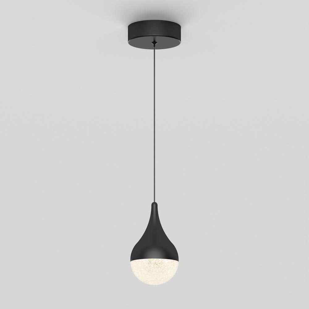 Artika Glitzer 6.5-Watt LED 1-Light Black Modern Hanging Pendant Light
