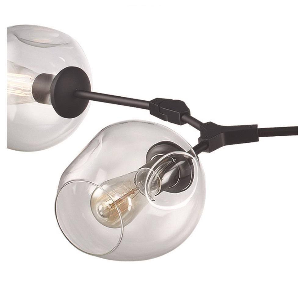 Bel Air Lighting 8-Light Black Kitchen Pendant Light with Clear Glass Shades