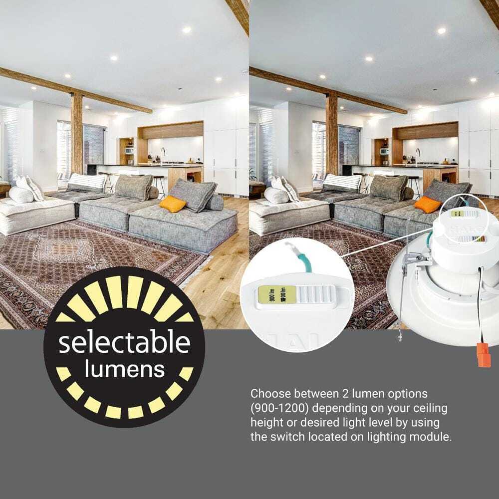 HALO RA 5/6 in. Integrated LED Recessed Light Trim 600 Lumens/1000 Lumens