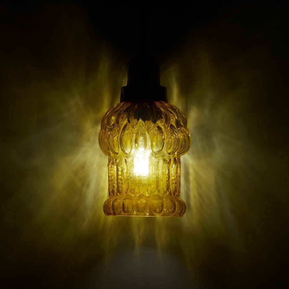 River of Goods Diane 1-Light Gold Textured Shaded Glass Cylinder Pendant Light