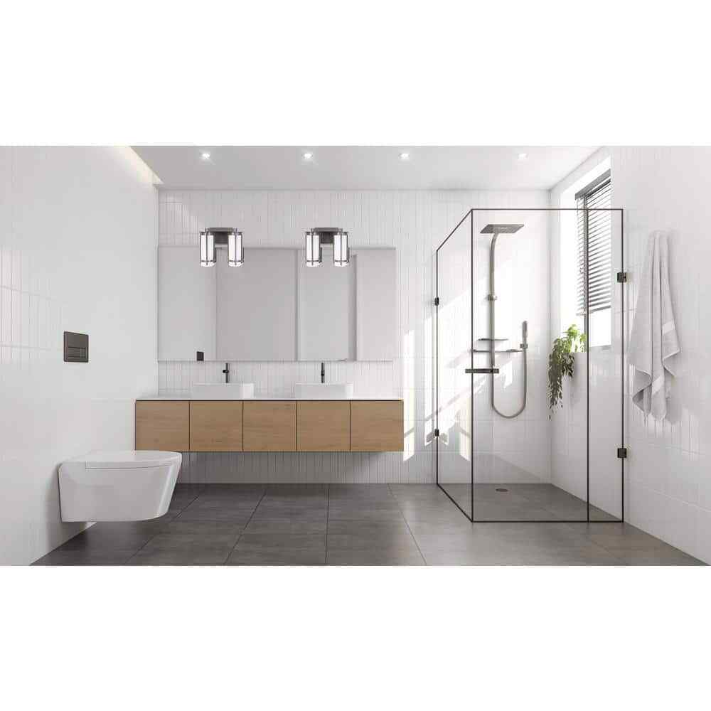 Eglo Truxton 12.75 in. 2-Light Graphite Vanity Light 203119A