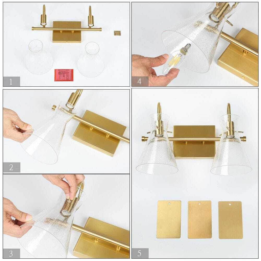 Uolfin Modern Gold Bathroom Vanity Light