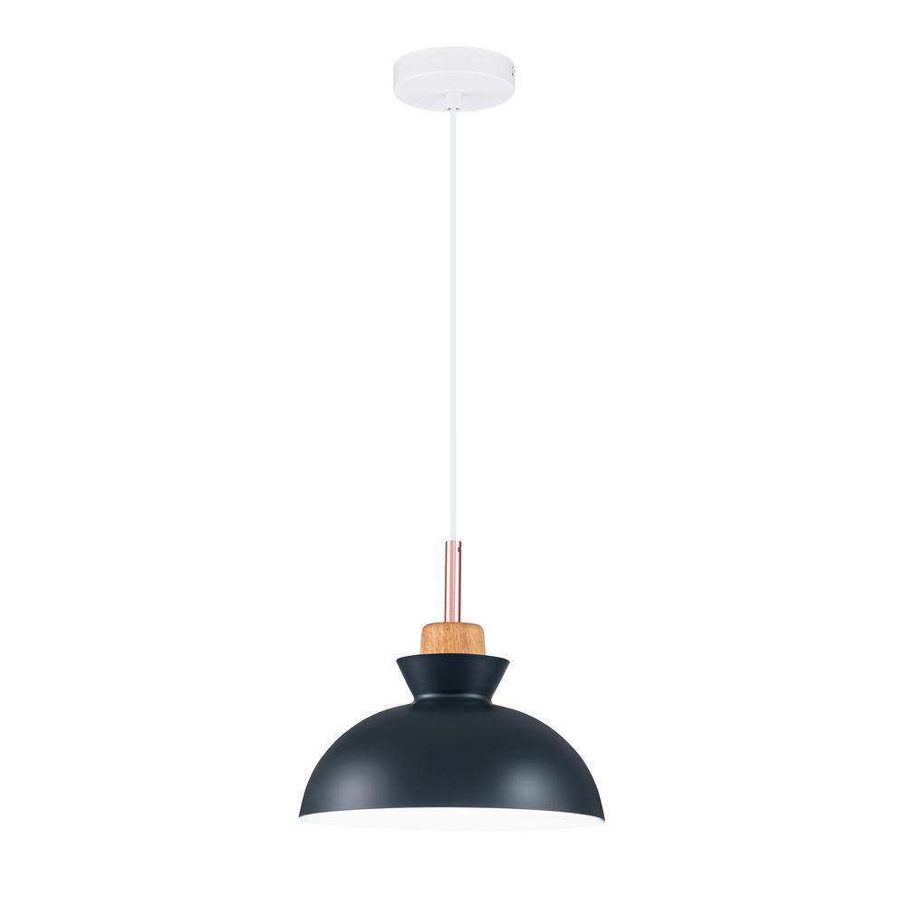 RRTYO Matisse 1-Light Blue Single Dome Pendant Light with Metal Shade