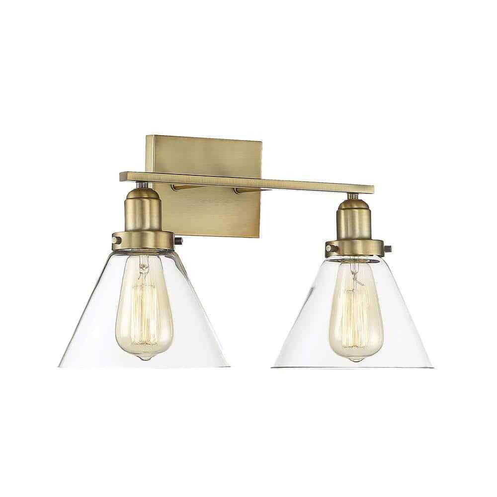 Savoy House Drake 17.75 in. 2-Light Warm Brass Bathroom Vanity 8-9130-2-322