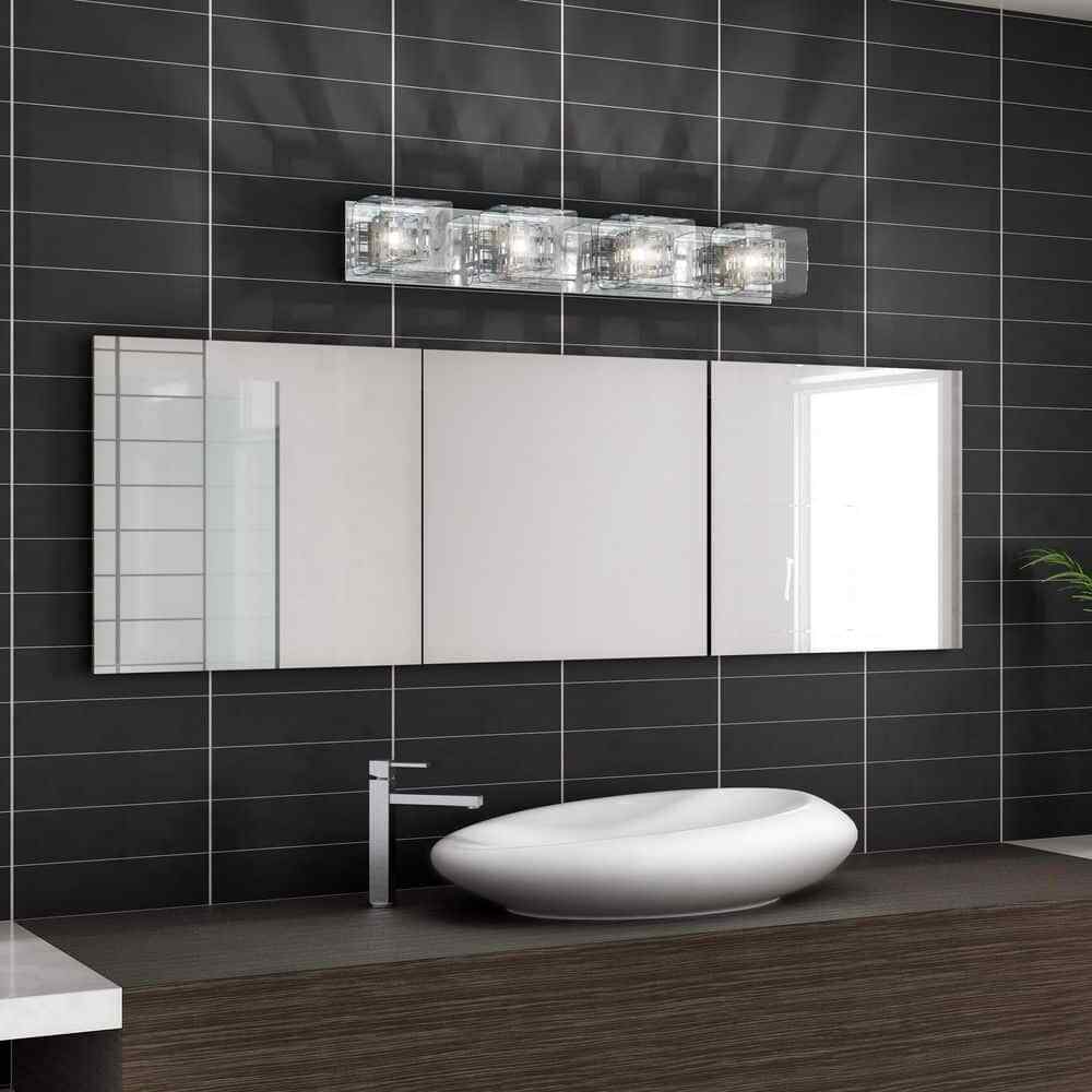 Artika Metropolitan 31 in. 4-Light Chrome Modern Vanity Light Bar Wall Fixture