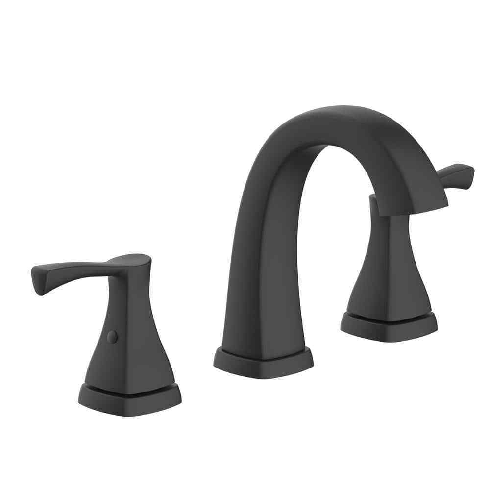 Glacier Bay Calandine 8 in. Widespread 2-Handle Bathroom Faucet in Matte Black