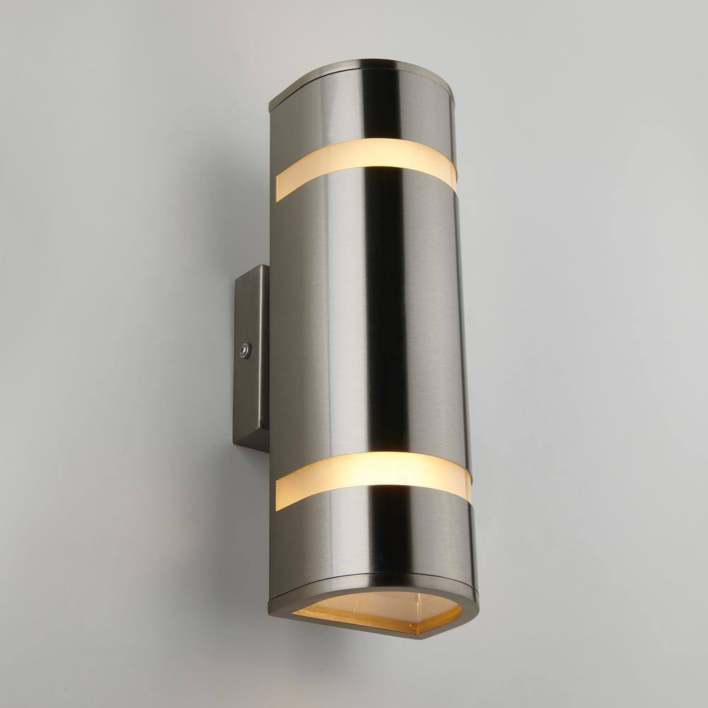 Artika 3-Way Stream Stainless Steel Modern Hardwired Light Cylinder Sconce
