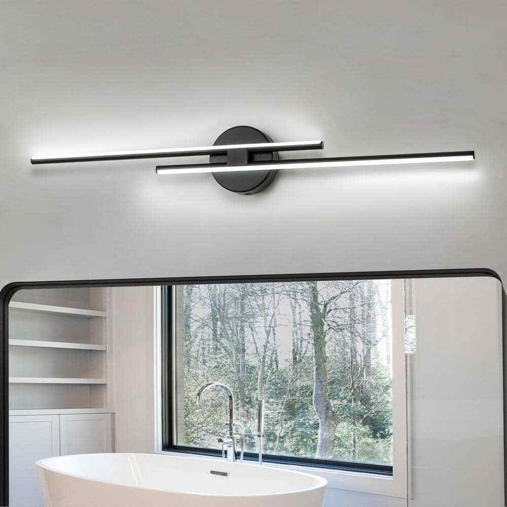 EDISLIVE Bourget Modern Black LED Bath Vanity Light Bar Wall Sconce
