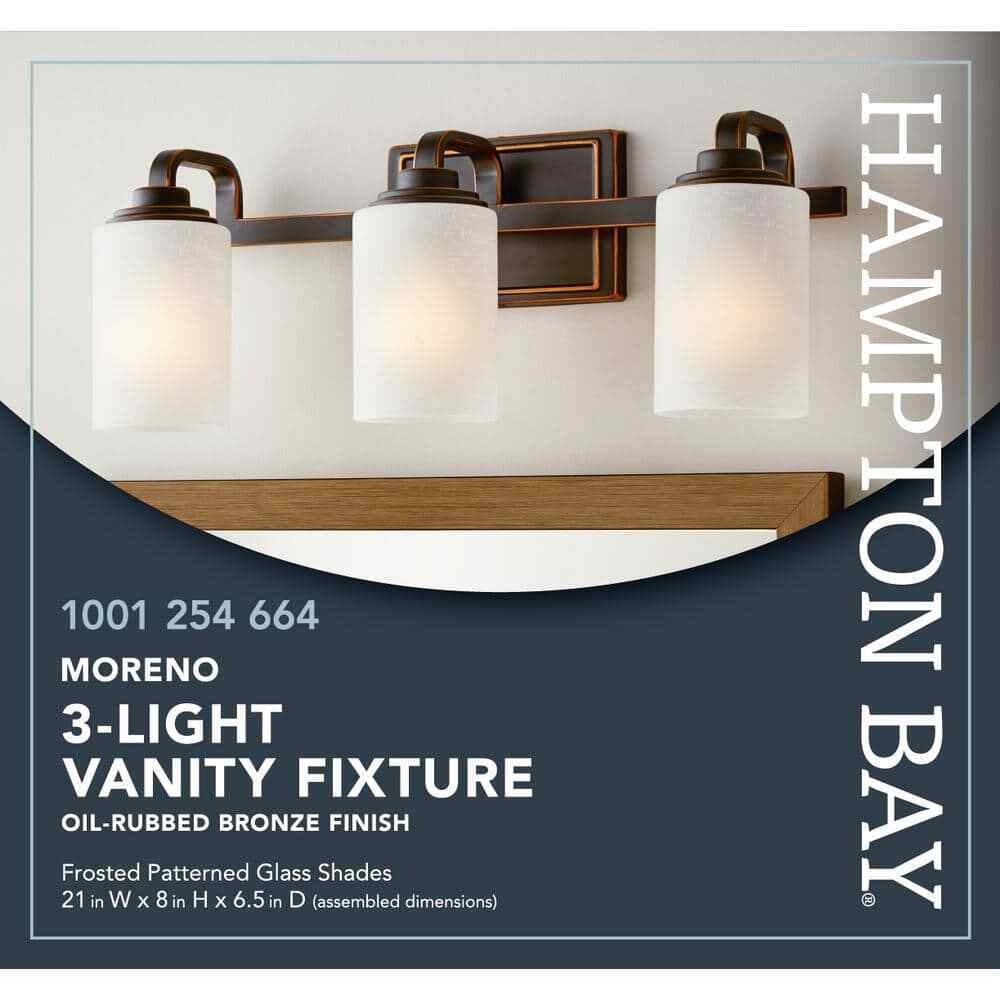 Hampton Bay 3-Light Oil-Rubbed Bronze Vanity Light116880