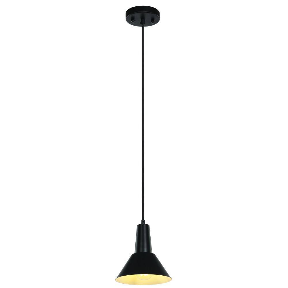 Ledpax Technology Danbury 1-Light Mini Kitchen Island Matte Black Pendant