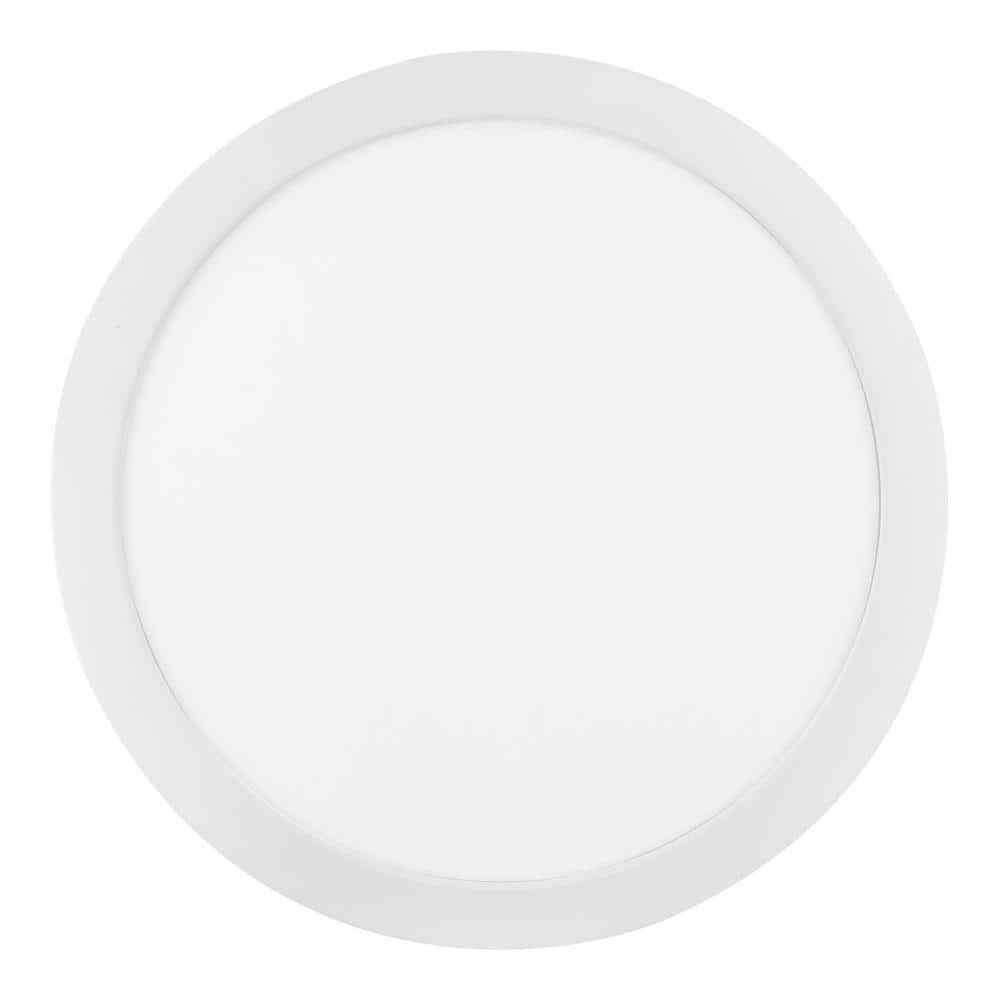 Commercial Electric 19 in. 5CCT Selectable LED Flush Mount Matte White 2-Pack