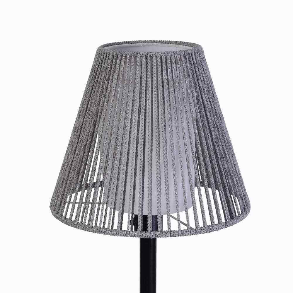 Hampton Bay Aspenwood 61.5 in. Gray and Black Outdoor/Indoor Floor Lamp