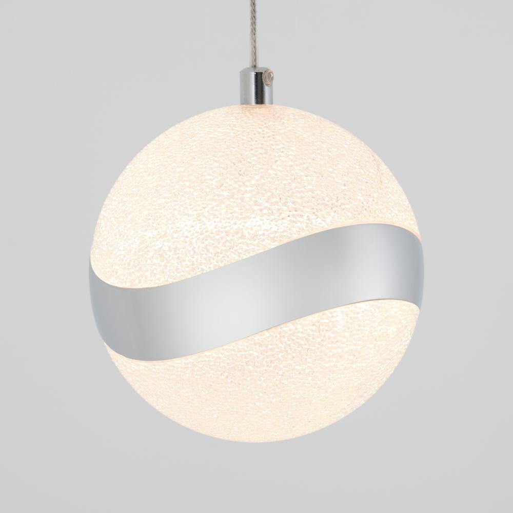 Artika Wavey 7-Watt 1 Light Chrome Modern LED Mini Pendant Light Fixture