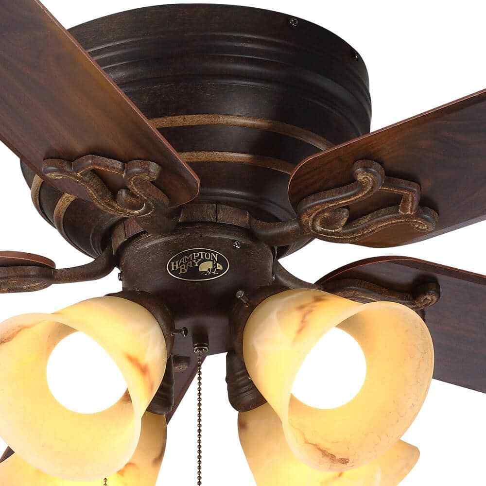 Hampton Bay Carriage House 52 in. Indoor LED Iron Ceiling Fan w/ Light Kit