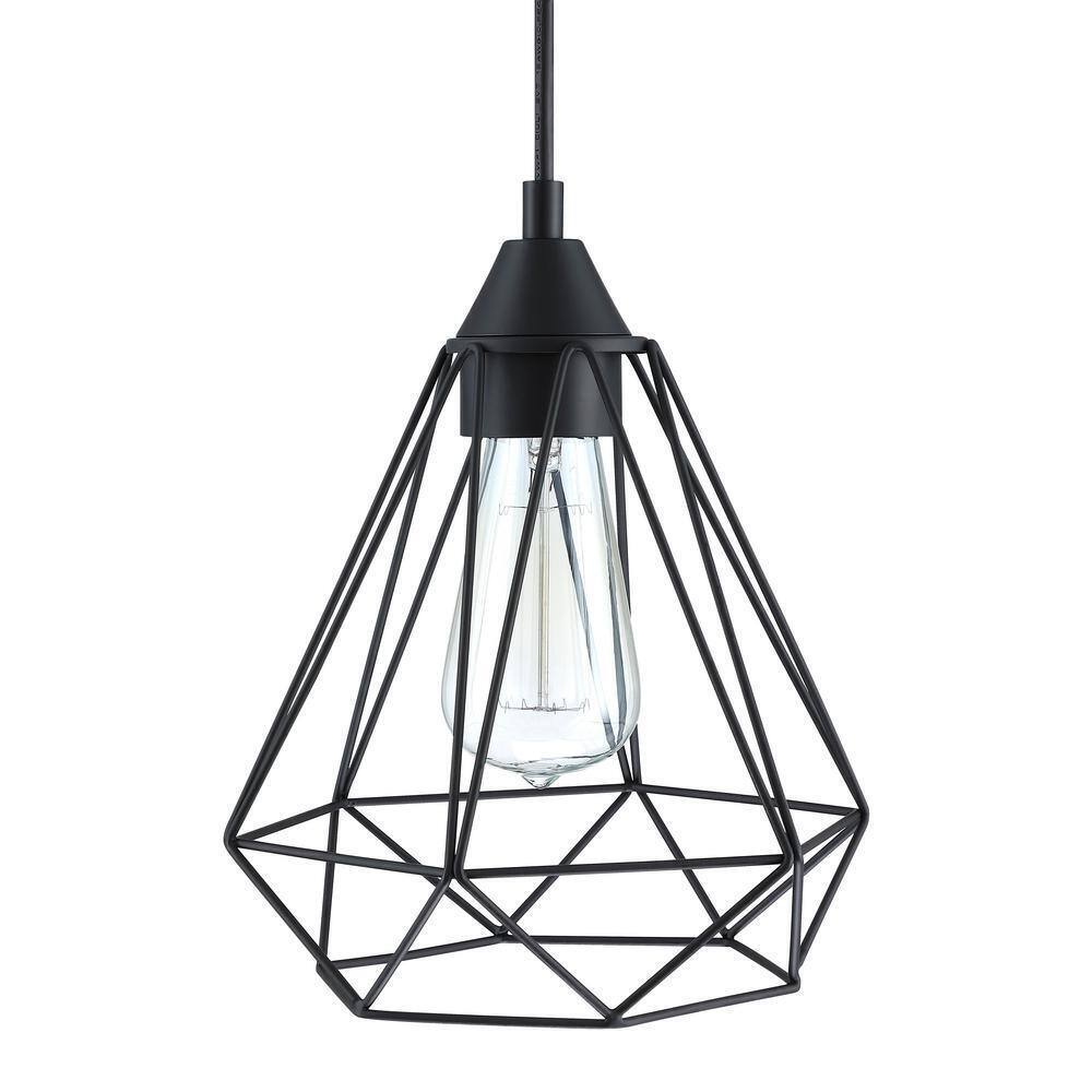 Hukoro Alfa 1-Light Cage Mini Pendant Light with Matte Black Finish F51381-BK