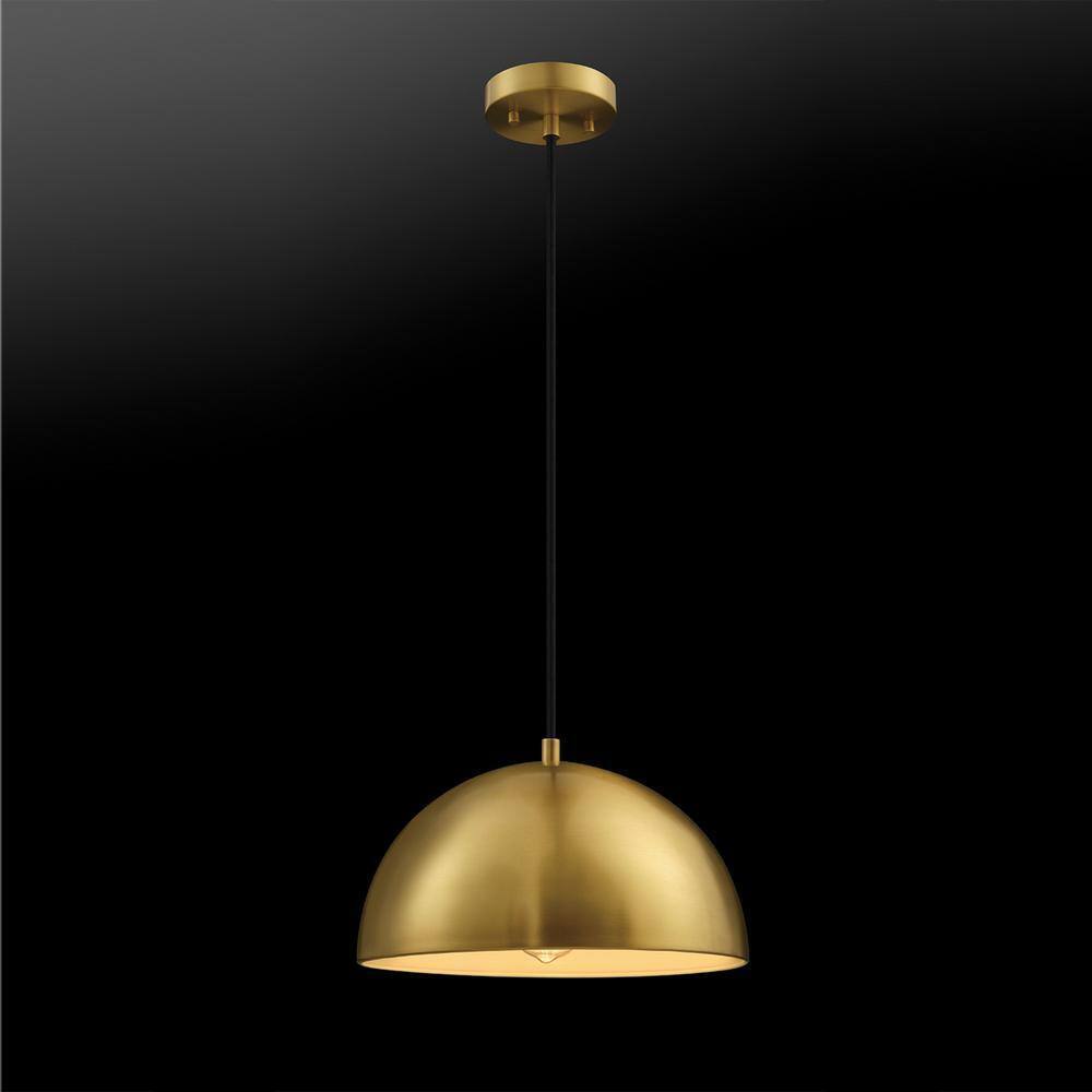 Novogratz x Globe Electric Hazel 1-Light Matte Brass Shaded Pendant Light