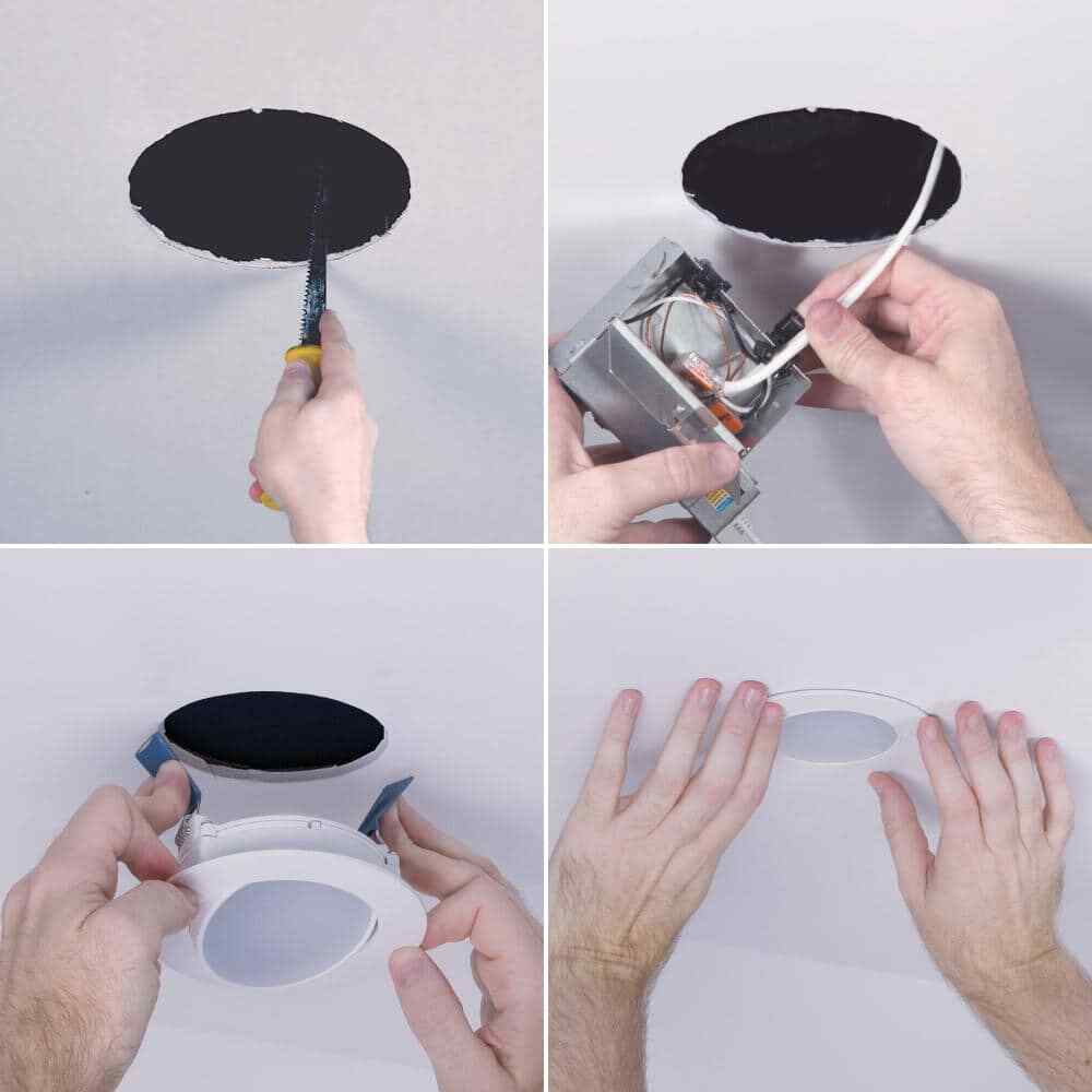 HALO HLA 4 in. Color Selectable Canless Recessed Wide Beam Gimbal Trim LED Kit
