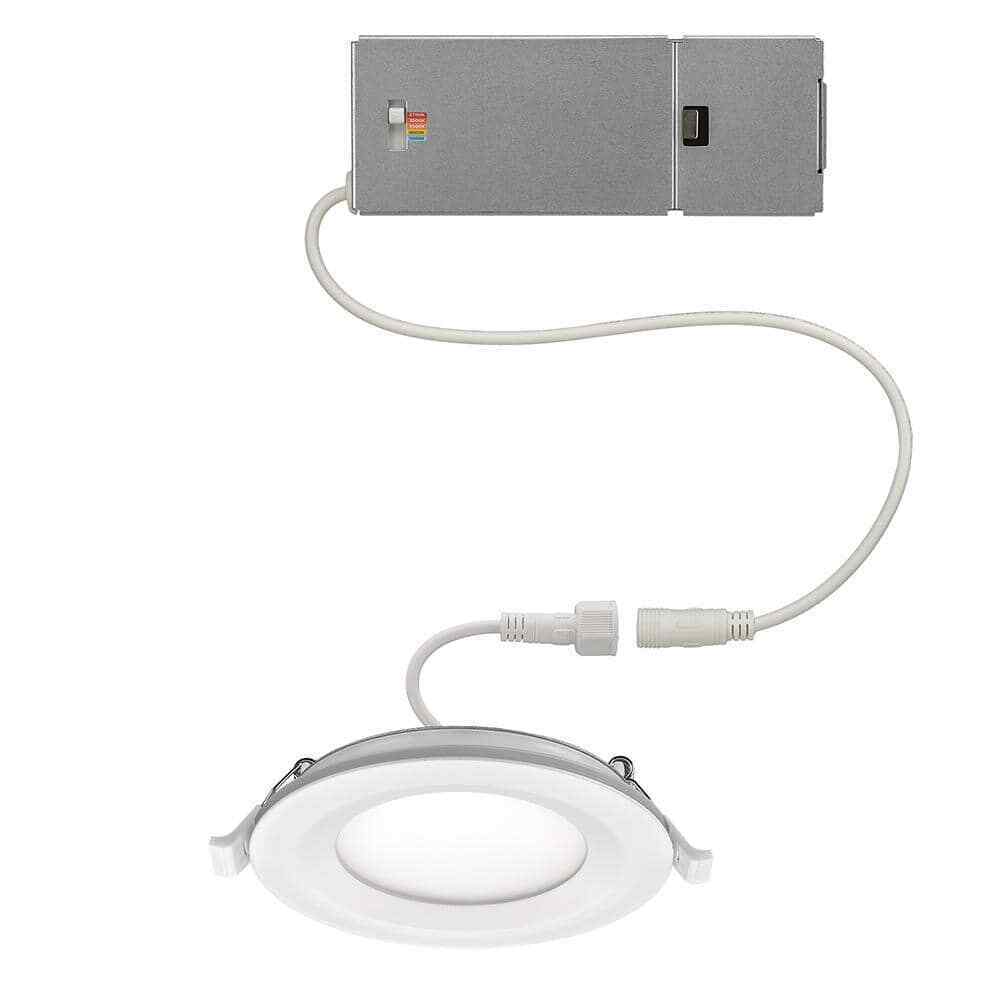 Commercial Electric 4 in. CCT Integrated LED Recessed Light Trim w/ Night Light