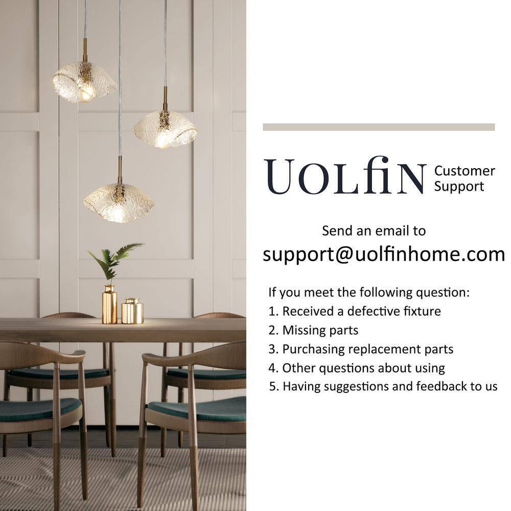 Uolfin Modern Kitchen Island Pendant Light 1-Light Brass Gold Bell Pendant