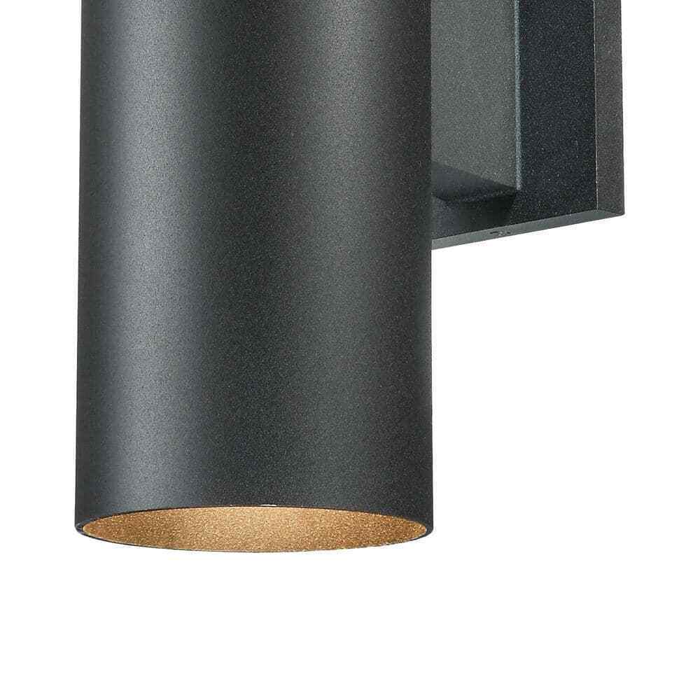 Volume Lighting 2-Light Black Aluminum Integrated LED Wall Mount Cylinder Sconce