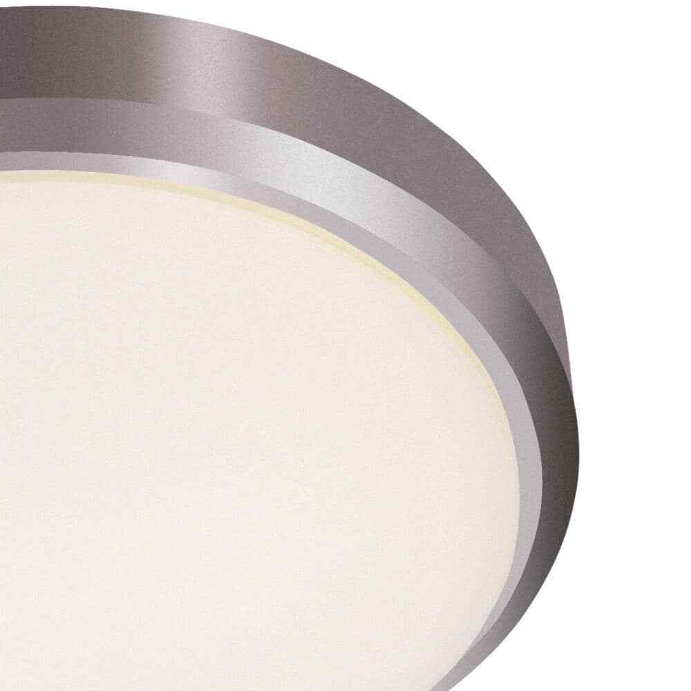 Bel Air Lighting Bliss 15 in. Brushed Flush Ceiling Light Fixture w/ Glass Shade