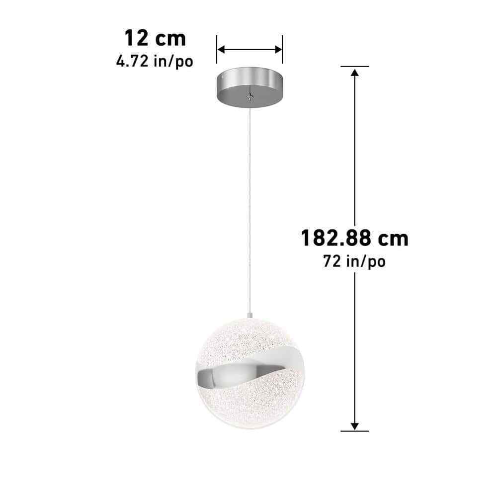 Artika Wavey Ball 20-Watt LED Chrome Modern Hanging Mini Pendant Light Fixture