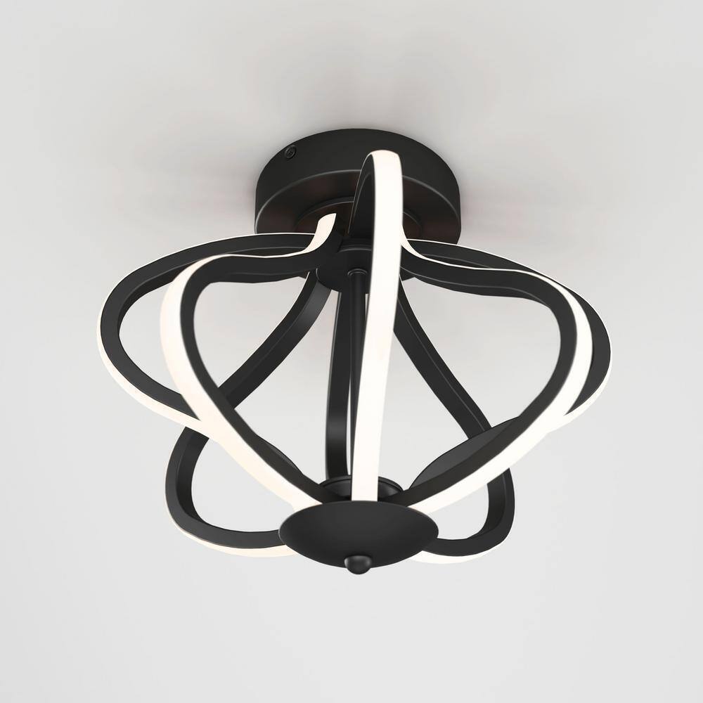 Artika Meridian 12 in. Modern Black Integrated LED Flush Mount Ceiling Light