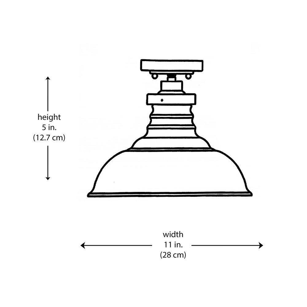 Bel Air Lighting Jackson 13.5" Oil Rubbed Bronze Semi-Flush Mount Ceiling Light