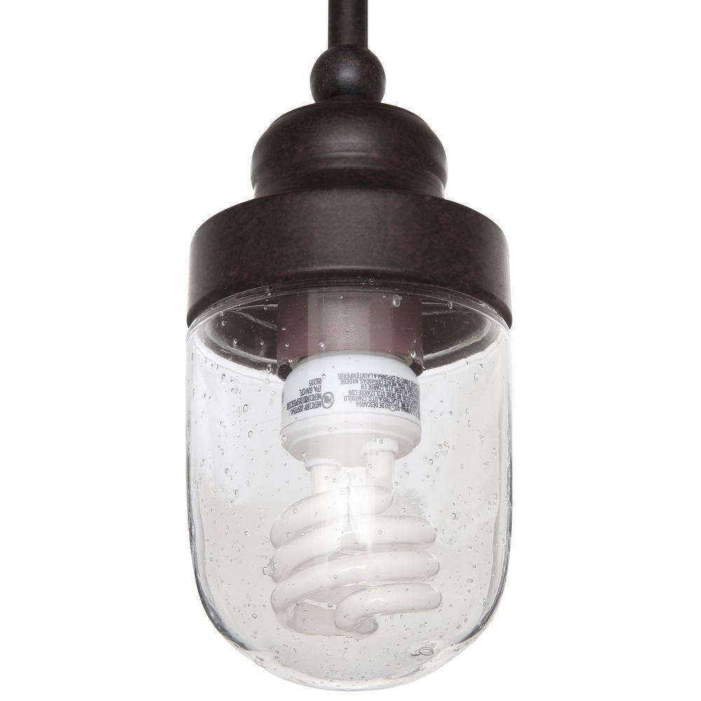 World Imports Brandon 1-Light Bronze Mini-Pendant with Glass Shade