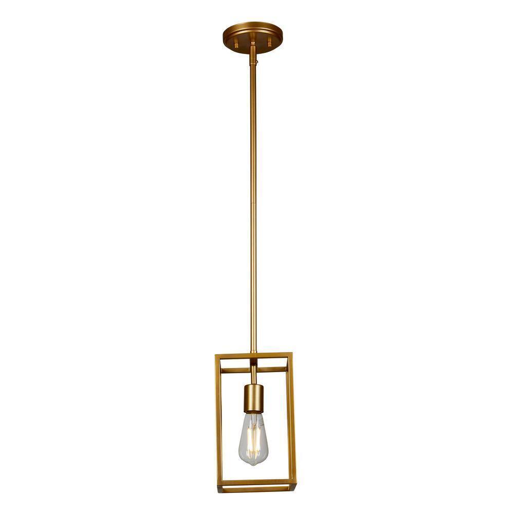 STANFORD LIGHTING Argenta 1-Light Antique Brass Cage Pendant