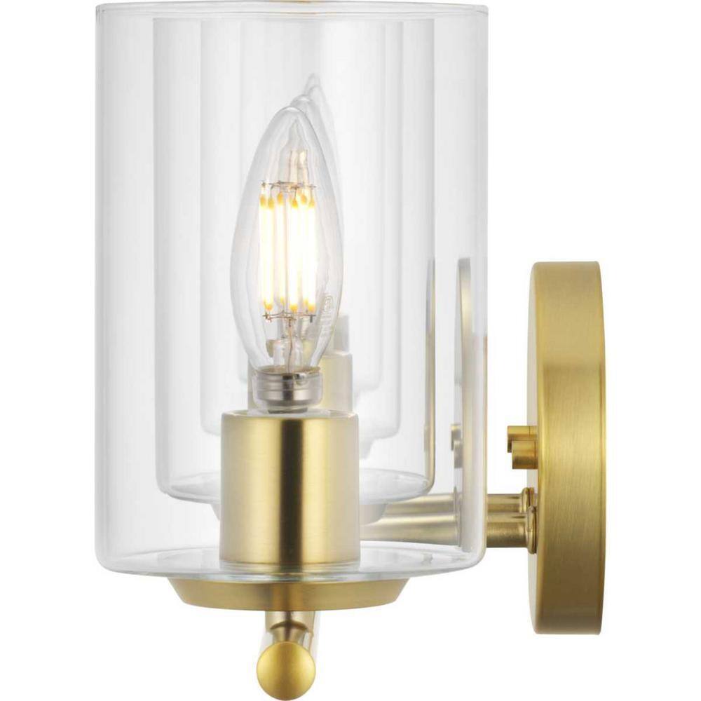 Hampton Bay Champlain 31.5 in. 4-Light Satin Brass Bathroom Vanity Light