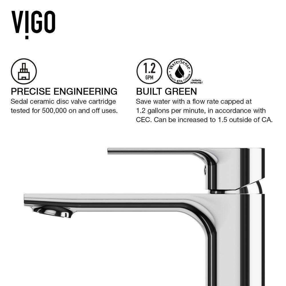VIGO Norfolk Single Handle Single-Hole Bathroom Vessel Faucet in Chrome