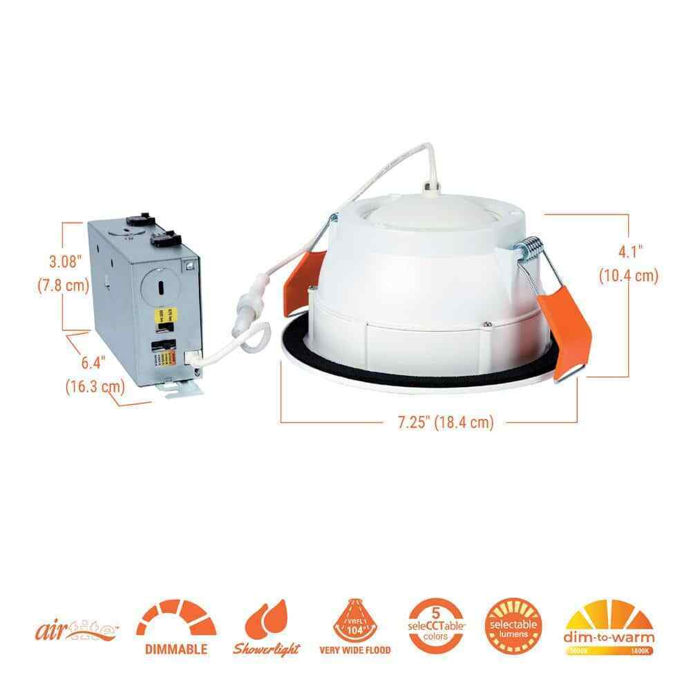 HALO RA 6 in. Integrated LED Recessed Light Trim 600 Lumens/1000 Lumens