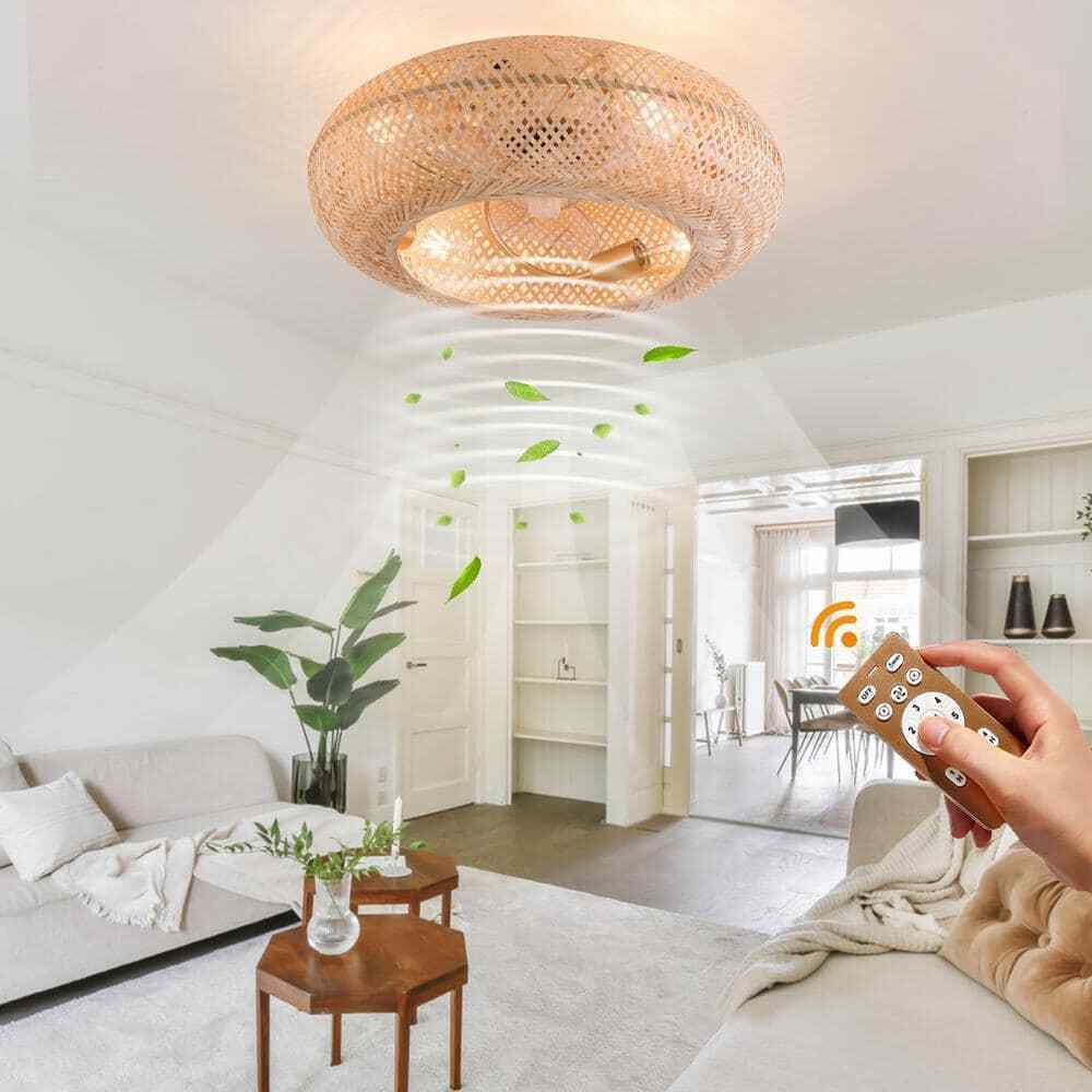 OUKANING 20 in. Gold Farmhouse 6-Speed Reversible Wind Direction Ceiling Fan