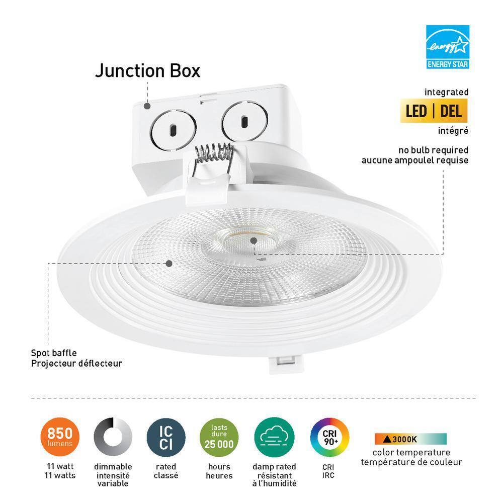 Globe Electric 6 in. White LED Recessed Lighting Kit 4-Pack