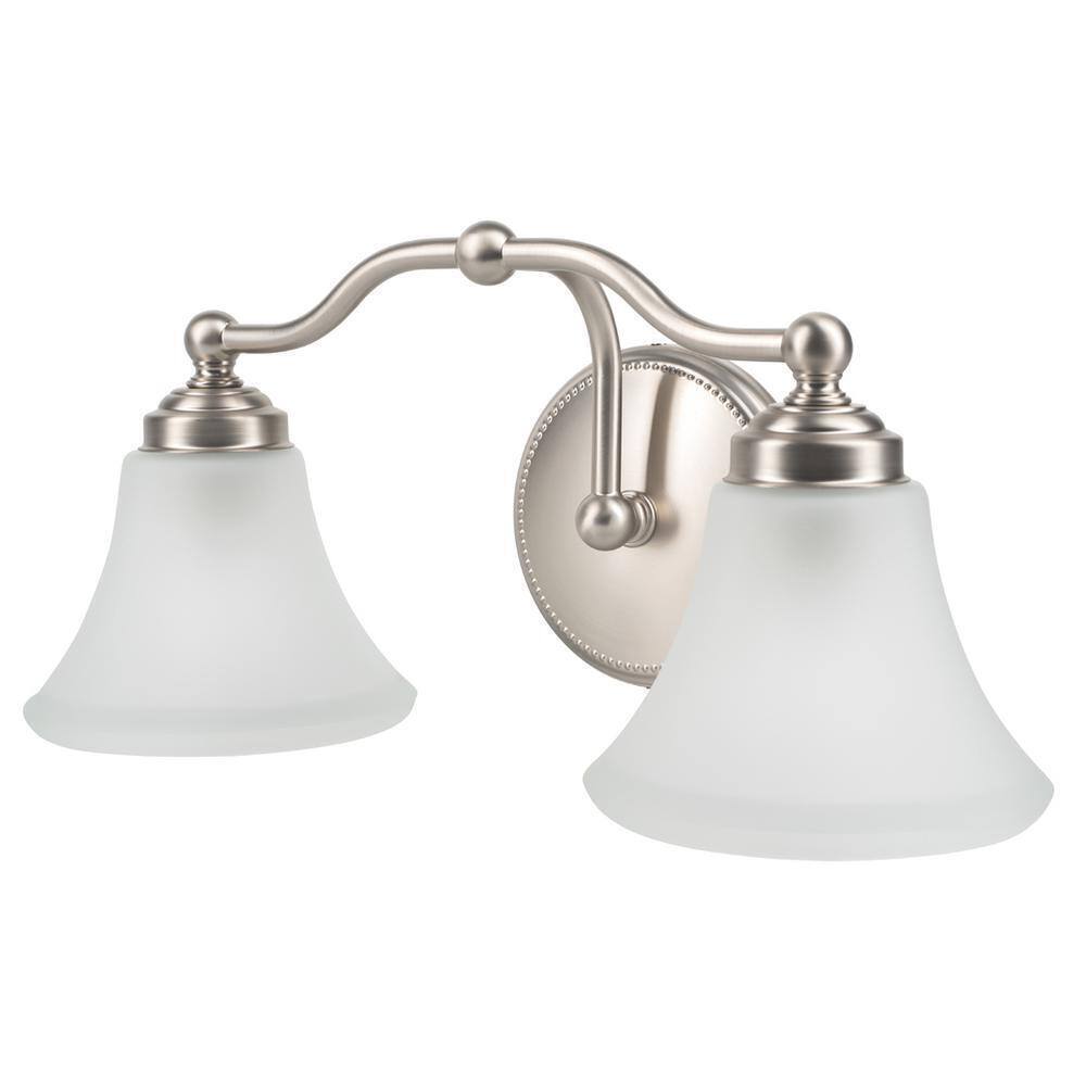NORWELL Soleil 2-Light Brush Nickel Wall Sconce