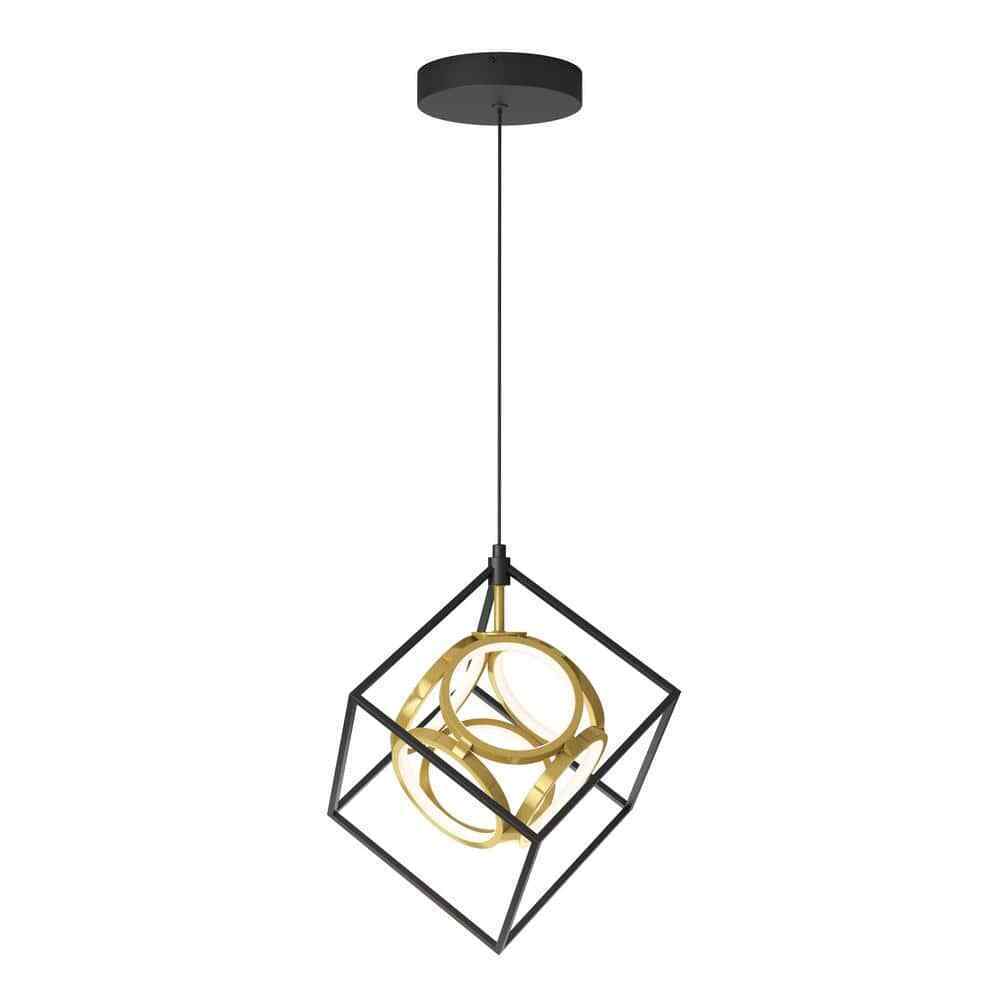 Artika Luxury 18-Watt LED Black Modern Industrial Caged Hanging Pendant Light